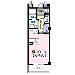 ヴィアーレ開成 ワンルームの間取図画像