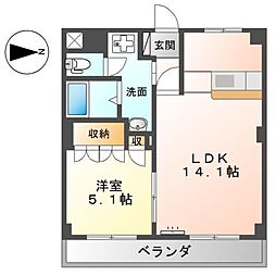 セレーヌ泉 1LDKの間取図画像