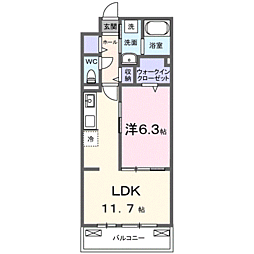 ブライトリーフ 1LDKの間取図画像