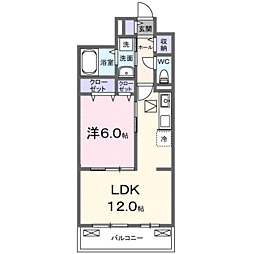 ブライトリーフ 1LDKの間取図画像