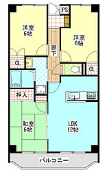 アメニティ鴨宮 3LDKの間取図画像