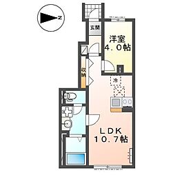 Clair(クレール) 1LDKの間取図画像