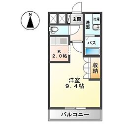 ゆうゆうハイム 1Kの間取図画像