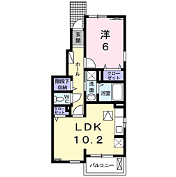 エスポワール 1LDKの間取図画像