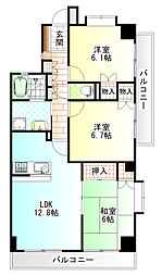 グランドールオカベ 3LDKの間取図画像