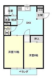 JR山形新幹線 山形駅 バス18分 大学病院口下車 徒歩3分の賃貸マンション 1階2DKの間取り