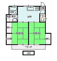 コーポ南原 2DKの間取図画像