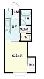 コーポチェリーFURUTO 1Kの間取図画像