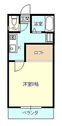 サントロペ 1Kの間取図画像