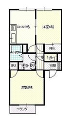 レピュートK 2DKの間取図画像