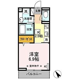 美麗・十日町 1Kの間取図画像