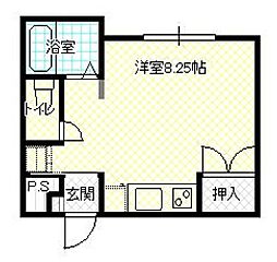 ふじハイツ六日町 ワンルームの間取図画像