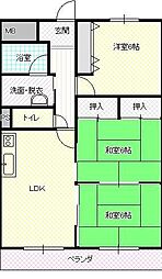 グリーン前田two 3DKの間取図画像