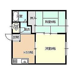 ダイヤモンドメゾン桜田 2Kの間取図画像