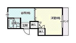 半田コーポ 1Kの間取図画像