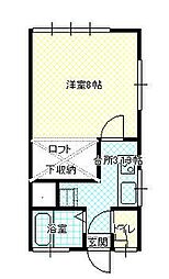 フラワーメイトAnnex 1Kの間取図画像