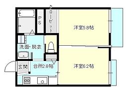 シャムロックAOTA 2Kの間取図画像