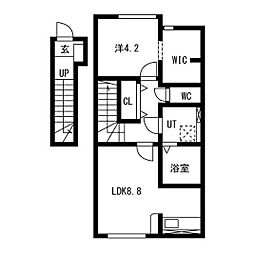 サジタリアス 1LDKの間取図画像