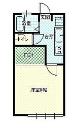 ダークホースクラブ 1Kの間取図画像