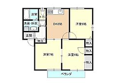 ハイマートフィオリーネA 3DKの間取図画像