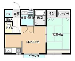 メゾン幸町 1LDKの間取図画像