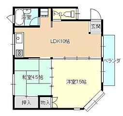 キャッスル星洲 2LDKの間取図画像