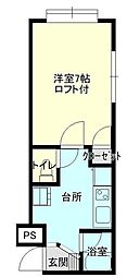 マウンテンセブン 1Kの間取図画像