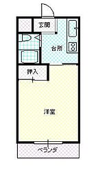 ラフィーヌ東原 1Kの間取図画像