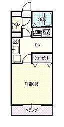 ガーデンヒルズ小白川 1DKの間取図画像