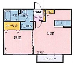 コンフォータブルB 1LDKの間取図画像