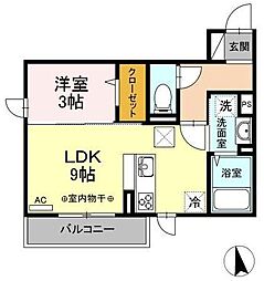 カナルグランデ十日町 1LDKの間取図画像