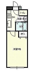 ウインデール 1Kの間取図画像