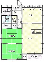 パレーシャル美畑 3LDKの間取図画像