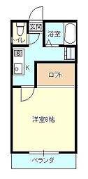 サントロペ 1Kの間取図画像