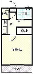 アバディーン 1Kの間取図画像