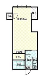 コーポ大野目 1Kの間取図画像