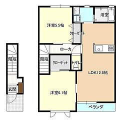 シャーメゾンS 2LDKの間取図画像