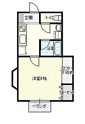 メゾン桜田南 1Kの間取図画像