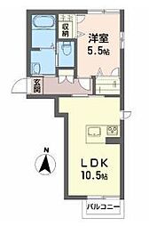 シャーメゾンFJ 1LDKの間取図画像