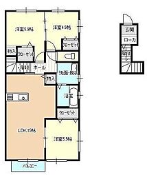 コンフォート城西 3LDKの間取図画像