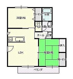 エピナールB 2LDKの間取図画像