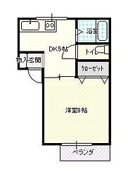 エヌ・カルミア 1DKの間取図画像