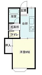 コーポチェリーFURUTO 1Kの間取図画像