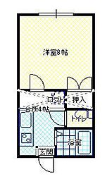 mapleleaf 1Kの間取図画像
