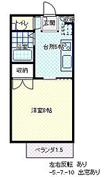 シャルム吉原NORTH 1DKの間取図画像