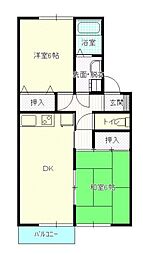 セジュールME 2DKの間取図画像