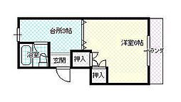半田コーポ 1Kの間取図画像