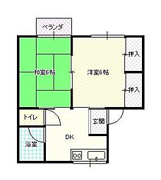 レジデンス蔵王 2Kの間取図画像