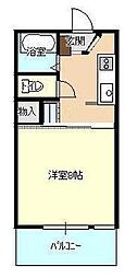コア上町 1Kの間取図画像