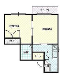 セレーネ白山 2Kの間取図画像